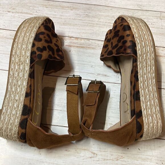 CCOCCI Women Leopard Print Platform Espadrille Sandal Size 5.5 - Picture 9 of 12